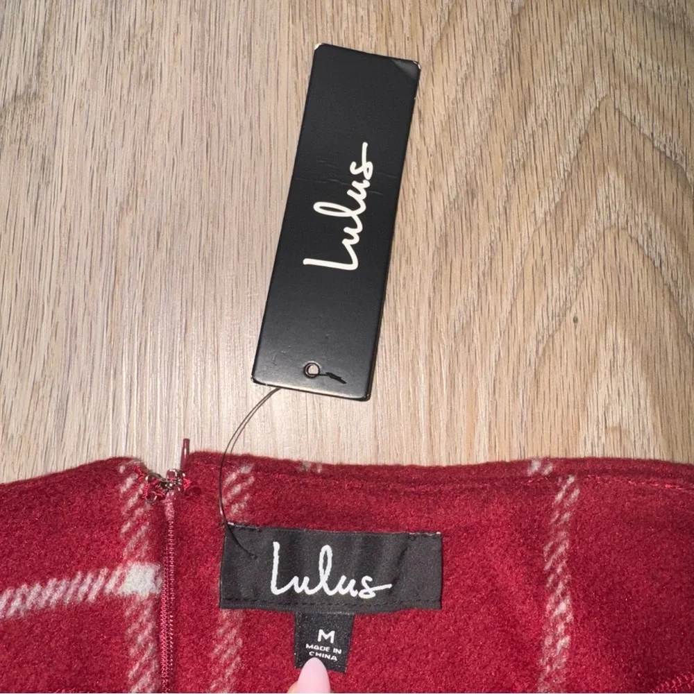 Lulus Spence Wine Red Plaid Mini Skirt - Size Medium
